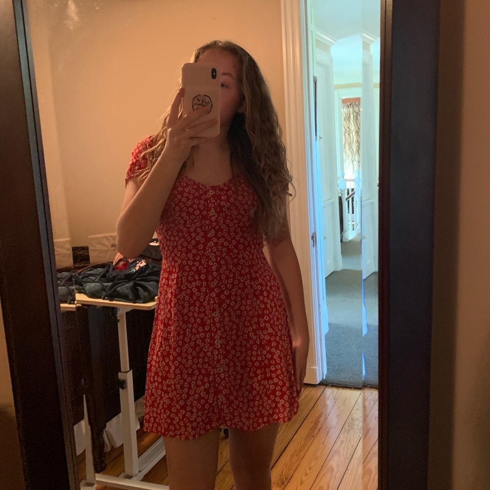 Abercrombie Red Flower Dress
